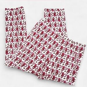 Roller Rabbit Women's Pajama Pants Bottoms Pink Monkey Print Size Large L